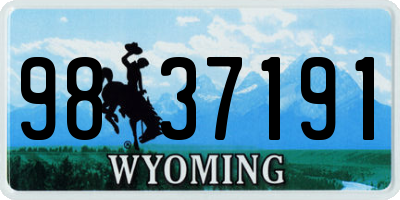 WY license plate 9837191