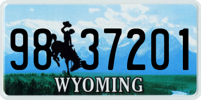 WY license plate 9837201