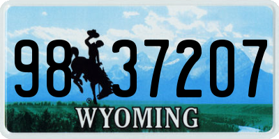 WY license plate 9837207