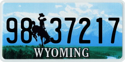 WY license plate 9837217