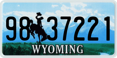 WY license plate 9837221