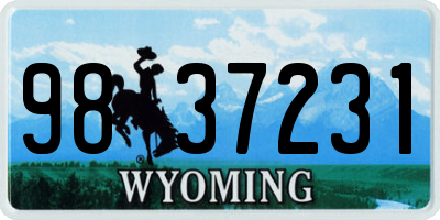 WY license plate 9837231