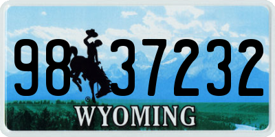 WY license plate 9837232