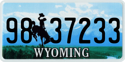 WY license plate 9837233