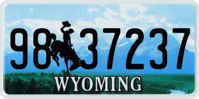 WY license plate 9837237
