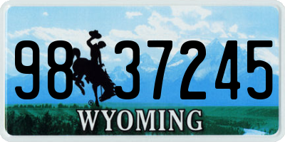 WY license plate 9837245