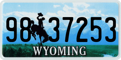 WY license plate 9837253