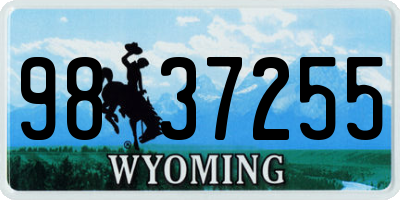 WY license plate 9837255