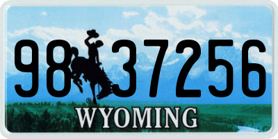 WY license plate 9837256