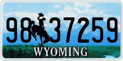 WY license plate 9837259
