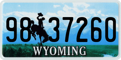 WY license plate 9837260