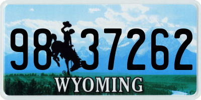 WY license plate 9837262