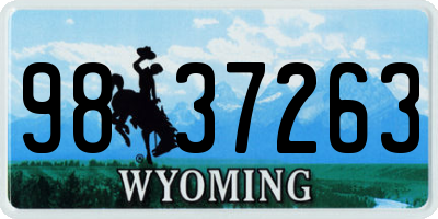 WY license plate 9837263