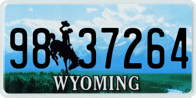WY license plate 9837264