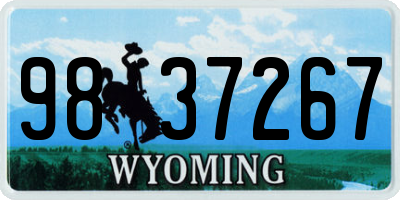 WY license plate 9837267