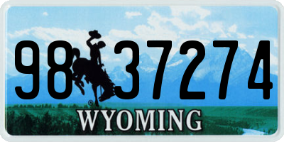 WY license plate 9837274