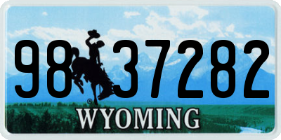 WY license plate 9837282