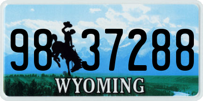 WY license plate 9837288