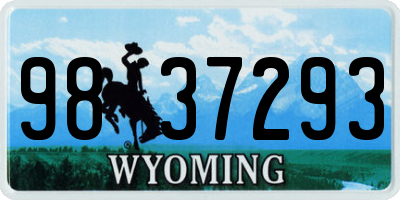 WY license plate 9837293