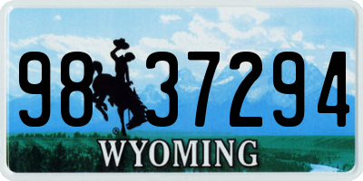 WY license plate 9837294