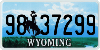WY license plate 9837299