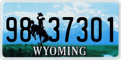 WY license plate 9837301