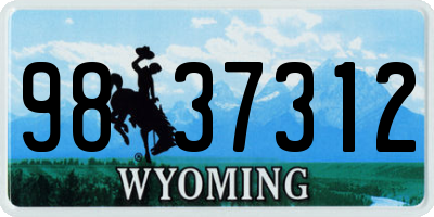 WY license plate 9837312