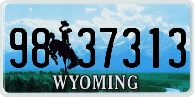 WY license plate 9837313