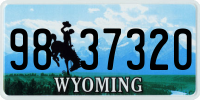 WY license plate 9837320
