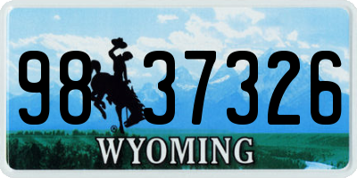 WY license plate 9837326