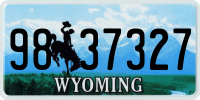 WY license plate 9837327