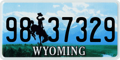WY license plate 9837329