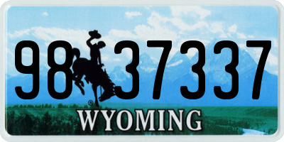 WY license plate 9837337