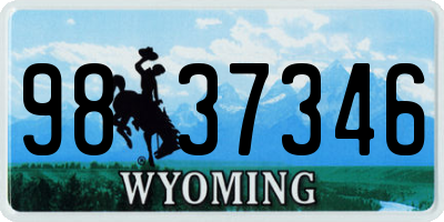 WY license plate 9837346