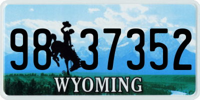 WY license plate 9837352