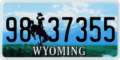 WY license plate 9837355