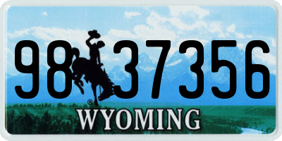 WY license plate 9837356
