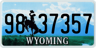 WY license plate 9837357