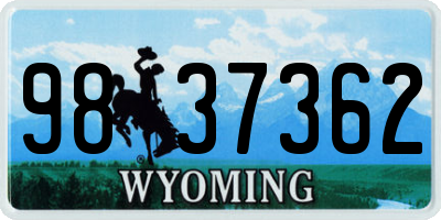 WY license plate 9837362