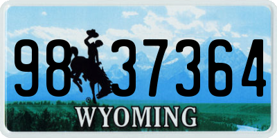 WY license plate 9837364