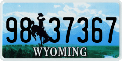 WY license plate 9837367
