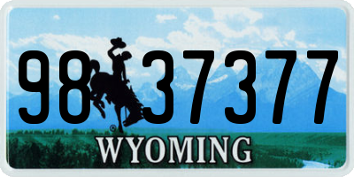 WY license plate 9837377