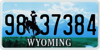 WY license plate 9837384