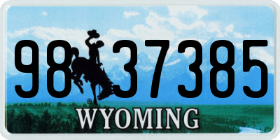 WY license plate 9837385