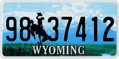 WY license plate 9837412