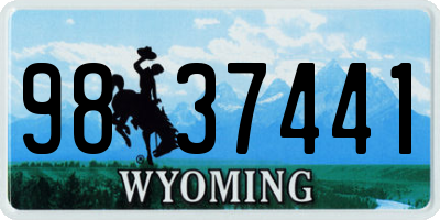 WY license plate 9837441