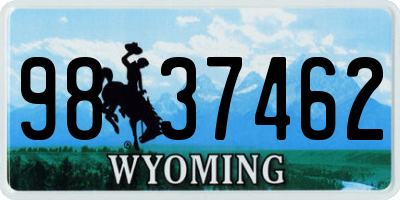 WY license plate 9837462