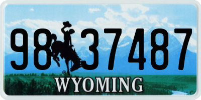 WY license plate 9837487