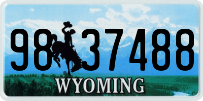 WY license plate 9837488