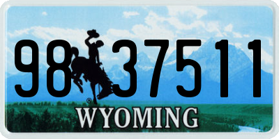 WY license plate 9837511